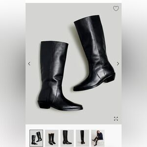New never worn black leather boots size 8 madewell